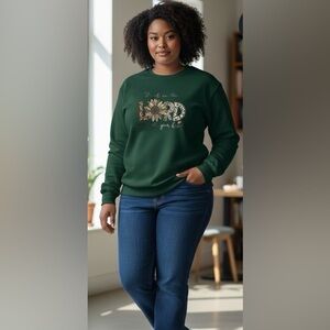 Trust in the Lord with all your heart Green Graphic woman’s Sweatshirt size XL